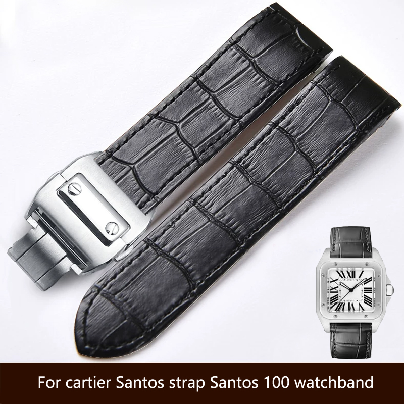 Cartier Watch Santos - Yüksek kaliteli, gerçek deri saat kayışı,
